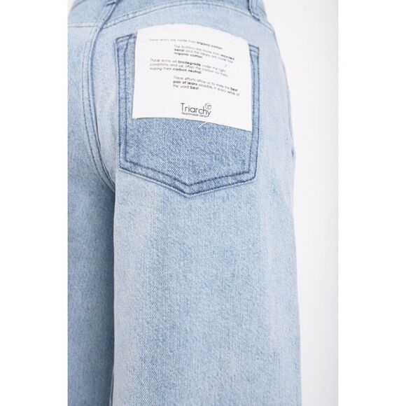Triarchy Womens Jeans Denim Blue Two Tone Lone Ranger Wide Leg Sz 27 NWT - Picture 6 of 7